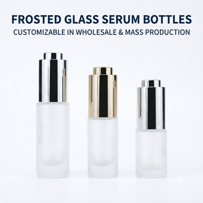Luxury Push-Button Dropper Glass Bottle 5ml 10ml 15ml for Essential Oils & Cosmetic Serums