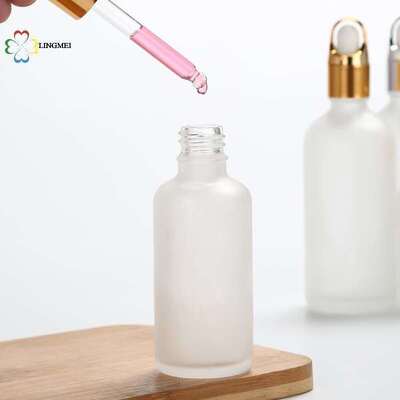 Frosted Glass Essential Oil Dropper Bottles – Premium Serum & Cosmetic Packaging with Basket Cap (5ml-100ml)