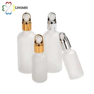 Frosted Glass Essential Oil Dropper Bottles – Premium Serum & Cosmetic Packaging with Basket Cap (5ml-100ml)