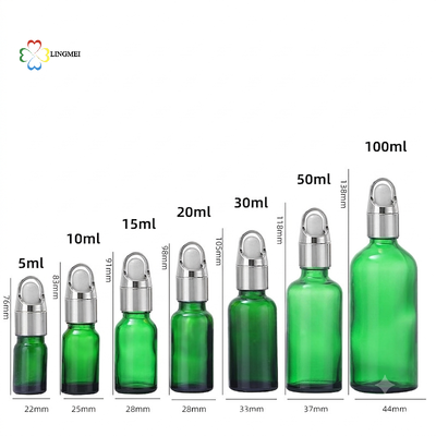 Frosted Glass Essential Oil Dropper Bottles – Premium Serum & Cosmetic Packaging with Basket Cap (5ml-100ml)