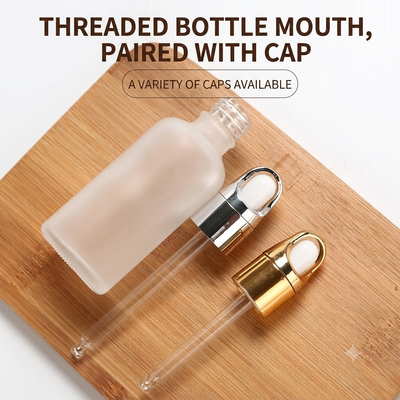 Frosted Glass Essential Oil Dropper Bottles – Premium Serum & Cosmetic Packaging with Basket Cap (5ml-100ml)