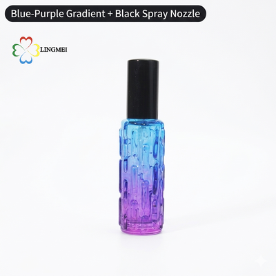 Luxury 10ml Gourd-Textured Glass Perfume bottle with auminum mist spray – Premium Portable Travel Spray Bottle