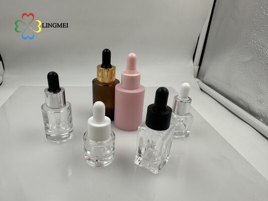 5ml 10ml 15ml 20ml 30ml 50ml 100ml Square and Round Glass Dropper Bottles Cosmetic Serum Essential Oil Packaging Wholesale