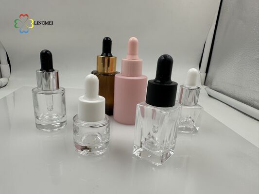 5ml 10ml 15ml 20ml 30ml 50ml 100ml Square and Round Glass Dropper Bottles Cosmetic Serum Essential Oil Packaging Wholesale