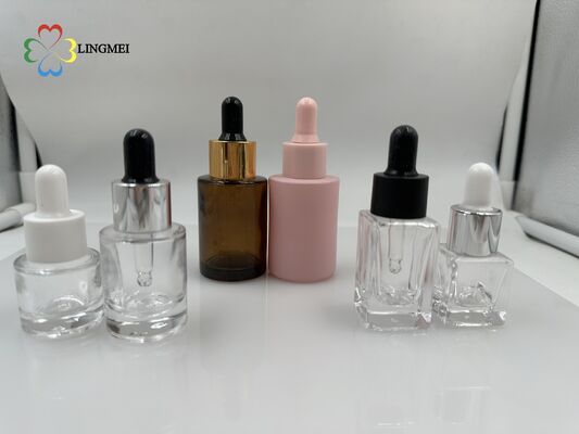 5ml 10ml 15ml 20ml 30ml 50ml 100ml Square and Round Glass Dropper Bottles Cosmetic Serum Essential Oil Packaging Wholesale