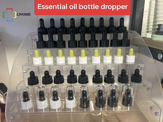 Wholesale Custom Dropper Caps 18/410 20/410 for Essential Oil Bottles | Bulk Cosmetic Glass Bottle Pipettes with Bamboo Aluminum Plastic ring & Longer Rubber Supplier