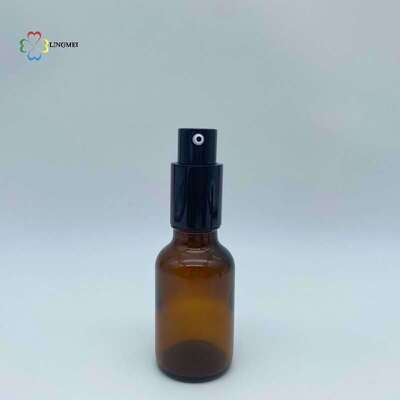Wholesale Amber Glass Spray Bottle 5ml, 10ml, 15ml, 20ml, 30ml, 50ml, 100ml and Cosmetic Lotion Pump Bottles with 18mm neck Bird Mouth Pump for Essential Oils and Serums