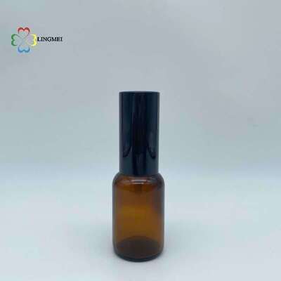 Wholesale Amber Glass Spray Bottle 5ml, 10ml, 15ml, 20ml, 30ml, 50ml, 100ml and Cosmetic Lotion Pump Bottles with 18mm neck Bird Mouth Pump for Essential Oils and Serums