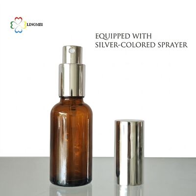 Wholesale Amber Glass Spray Bottle 5ml, 10ml, 15ml, 20ml, 30ml, 50ml, 100ml and Cosmetic Lotion Pump Bottles with 18mm neck Bird Mouth Pump for Essential Oils and Serums
