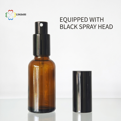 Wholesale Amber Glass Spray Bottle 5ml, 10ml, 15ml, 20ml, 30ml, 50ml, 100ml and Cosmetic Lotion Pump Bottles with 18mm neck Bird Mouth Pump for Essential Oils and Serums
