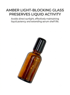 Amber Glass Roller Bottles 5ml, 10ml, 15ml, 20ml, 30ml, 50ml, 100ml for Essential Oils Wholesale | 5ml-100ml UV Light-Blocking Empty Glass Roll-on Bottles with Steel/Glass Balls