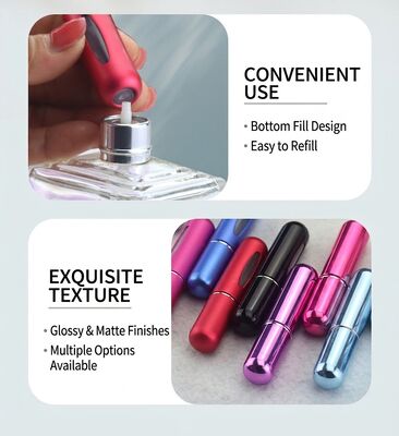 5ml & 10ml Portable Bottom Fill Perfume Atomizer Bottles — Refillable Travel Spray Bottles