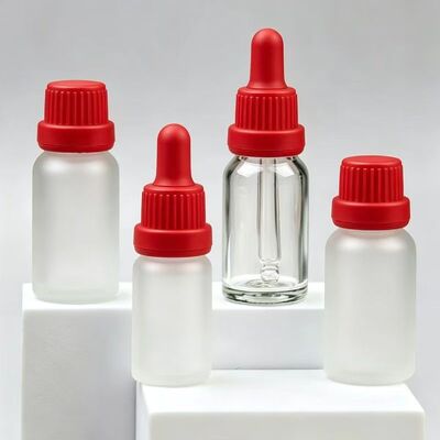 Essential oil glass bottle and dropper