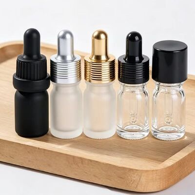 Essential oil glass bottle and dropper