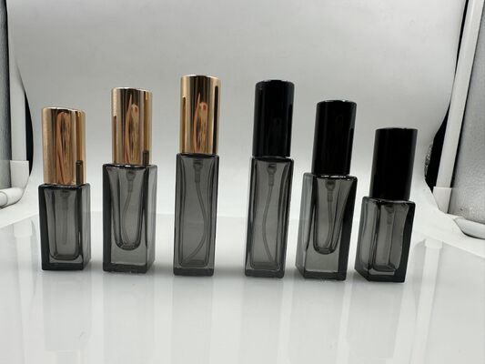 3ml 5ml 10ml 15ml Half transparent black perfume glass Square  bottle and Black to clear gradient perfume bottle with gradient design 