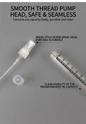 2ml 3ml 5ml 10ml glass Perfume bottle with mist spray inside Silicone Gasket and calibration ml silk print