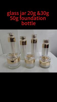 base cream expty glass jar  of 20g and 30g 50g empty fancy stylish foundation bottles